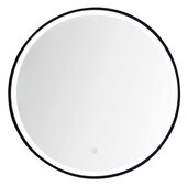  Cirque 24'' Diameter Round LED Wall Mounted Mirror with Anti-Fog Technology and Matte Black Frame