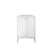  Chianti 24'' W Single Vanity Cabinet in Glossy White Finish with Brushed Nickel Accents, 23-5/8'' W x 18-1/8'' D x 33-1/2'' H