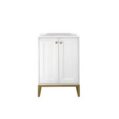  Chianti 24'' W Single Vanity Cabinet in Glossy White Finish with Radiant Gold Accents, 23-5/8'' W x 18-1/8'' D x 33-1/2'' H