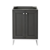  Chianti 24'' W Single Vanity Cabinet in Mineral Grey Finish with Brushed Nickel Accents, 23-5/8'' W x 18-1/8'' D x 33-1/2'' H
