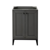  Chianti 24'' W Single Vanity Cabinet in Mineral Grey Finish with Matte Black Accents, 23-5/8'' W x 18-1/8'' D x 33-1/2'' H