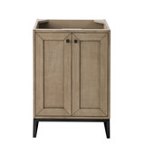  Chianti 24'' W Single Vanity Cabinet in Whitewashed Walnut Finish with Matte Black Accents, 23-5/8'' W x 18-1/8'' D x 33-1/2'' H