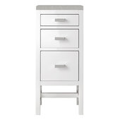  Addison 15'' W Base Cabinet with 3 Drawers, Glossy White and 3cm (1-3/8'') Thick Eternal Serena Top
