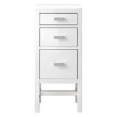  Addison 15''  Base Cabinet w/ Drawers, Glossy White w/ 3cm (1-3/8'') Thick White Zeus Quartz Top, 15'' W x 15'' D x 34-3/8'' H