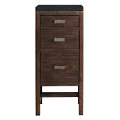  Addison 15'' W Base Cabinet with 3 Drawers, Mid Century Acacia and 3cm (1-3/8'') Thick Charcoal Soapstone Quartz Top