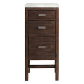  Addison 15'' W Base Cabinet with 3 Drawers, Mid Century Acacia and 3cm (1-3/8'') Thick Eternal Jasmine Pearl Quartz Top