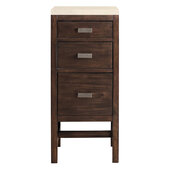  Addison 15'' W Base Cabinet with 3 Drawers, Mid Century Acacia and 3cm (1-3/8'') Thick Eternal Marfil Quartz Top