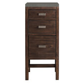  Addison 15'' W Base Cabinet with 3 Drawers, Mid Century Acacia and 3cm (1-3/8'') Thick Grey Expo Quartz Top