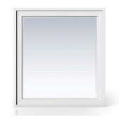  Addison 36'' W Rectangular Bevel Cut Wall Mounted Mirror with Glossy White Frame, 36'' W x 1'' D x 39'' H