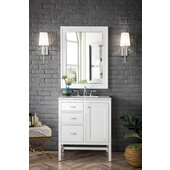  Addison 30'' W Single Vanity Set in Glossy White Finish with 3cm (1-3/8'') Thick Arctic Fall Solid Surface Top and One (1) Sink, 29-7/8'' W x 23-3/8'' D x 34-1/2'' H