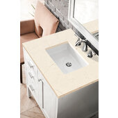  Addison 30'' W Single Vanity Set in Glossy White Finish with 3cm (1-1/5'') Thick Eternal Marfil Top and One (1) Sink, 29-7/8'' W x 23-3/8'' D x 34-1/2'' H