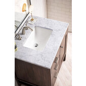  Addison 30'' W Single Vanity Set in Mid Century Acacia Finish with 3cm (1-1/5'') Thick Carrara White Top and One (1) Sink, 29-7/8'' W x 23-3/8'' D x 34-1/2'' H