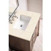  Addison 30'' W Single Vanity Set in Mid Century Acacia Finish with 3cm (1-3/8'') Thick Eternal Marfil Top and One (1) Sink, 29-7/8'' W x 23-3/8'' D x 34-1/2'' H