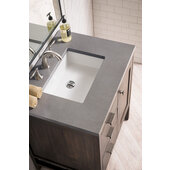  Addison 30'' W Single Vanity Set in Mid Century Acacia Finish with 3cm (1-3/8'') Thick Grey Expo Quartz Top and One (1) Sink, 29-7/8'' W x 23-3/8'' D x 34-1/2'' H
