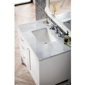  Addison 36'' W Single Vanity Set in Glossy White Finish with 3cm (1-3/8'') Thick Carrara White Top and One (1) Sink, 35-7/8'' W x 23-3/8'' D x 34-1/2'' H
