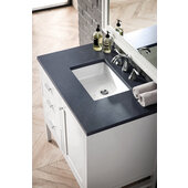  Addison 36'' W Single Vanity Set in Glossy White Finish with 3cm (1-1/5'') Thick Charcoal Soapstone Quartz Top and One (1) Sink, 35-7/8'' W x 23-3/8'' D x 34-1/2'' H