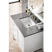  Addison 36'' W Single Vanity Set in Glossy White Finish with 3cm (1-1/5'') Thick Grey Expo Quartz Top and One (1) Sink, 35-7/8'' W x 23-3/8'' D x 34-1/2'' H