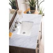  Addison 36'' W Single Vanity Set in Mid Century Acacia Finish with 3cm (1-1/5'') Thick Carrara White Top and One (1) Sink, 35-7/8'' W x 23-3/8'' D x 34-1/2'' H