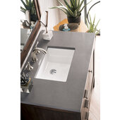  Addison 36'' W Single Vanity Set in Mid Century Acacia Finish with 3cm (1-1/5'') Thick Grey Expo Quartz Top and One (1) Sink, 35-7/8'' W x 23-3/8'' D x 34-1/2'' H