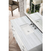  Addison 48'' W Single Vanity Set in Glossy White Finish with 3cm (1-3/8'') Thick Arctic Fall Solid Surface Top and One (1) Sink, 47-7/8'' W x 23-3/8'' D x 34-1/2'' H