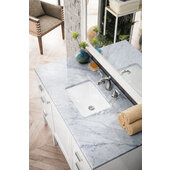  Addison 48'' W Single Vanity Set in Glossy White Finish with 3cm (1-3/8'') Thick Carrara White Top and One (1) Sink, 47-7/8'' W x 23-3/8'' D x 34-1/2'' H