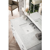  Addison 48'' W Single Vanity Set in Glossy White Finish with 3cm (1-3/8'') Thick Eternal Jasmine Pearl Quartz Top and One (1) Sink, 47-7/8'' W x 23-3/8'' D x 34-1/2'' H