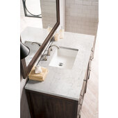  Addison 48'' W Single Vanity Set in Mid Century Acacia Finish with 3cm (1-3/8'') Thick Eternal Jasmine Pearl Quartz Top and One (1) Sink, 47-7/8'' W x 23-3/8'' D x 34-1/2'' H