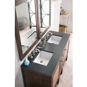  Addison 60'' W Double Vanity Set in Mid Century Acacia Finish with 3cm (1-3/8'') Thick Charcoal Soapstone Quartz Top and Two (2) Sinks, 59-7/8'' W x 23-3/8'' D x 34-1/2'' H