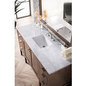  Addison 60'' W Single Vanity Set in Mid Century Acacia Finish with 3cm (1-3/8'') Thick Carrara White Top and One (1) Sink, 59-7/8'' W x 23-3/8'' D x 34-1/2'' H