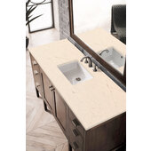  Addison 60'' W Single Vanity Set in Mid Century Acacia Finish with 3cm (1-3/8'') Thick Eternal Marfil Top and One (1) Sink, 59-7/8'' W x 23-3/8'' D x 34-1/2'' H