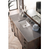  Addison 60'' W Single Vanity Set in Mid Century Acacia Finish with 3cm (1-3/8'') Thick Grey Expo Quartz Top and One (1) Sink, 59-7/8'' W x 23-3/8'' D x 34-1/2'' H