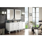  Addison 72'' W Double Vanity Set in Glossy White Finish with 3cm (1-3/8'') Thick Arctic Fall Solid Surface Top and Two (2) Sinks, 71-7/8'' W x 23-3/8'' D x 34-1/2'' H