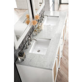  Addison 72'' W Double Vanity Set in Glossy White Finish with 3cm (1-3/8'') Thick Eternal Jasmine Pearl Quartz Top and Two (2) Sinks, 71-7/8'' W x 23-3/8'' D x 34-1/2'' H