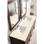  Addison 72'' W Double Vanity Set in Mid Century Acacia Finish with 3cm (1-1/5'') Thick Eternal Serena Top and Two (2) Sinks, 71-7/8'' W x 23-3/8'' D x 34-1/2'' H