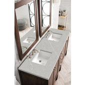  Addison 72'' W Double Vanity Set in Mid Century Acacia Finish with 3cm (1-1/5'') Thick Eternal Marfil Top and Two (2) Sinks, 71-7/8'' W x 23-3/8'' D x 34-1/2'' H