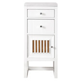  Athens 15'' Cabinet with 2 Drawers and Left Opening Door in Glossy White and 3cm (1-3/8'') Thick Arctic Fall Solid Surface Top