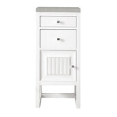  Athens 15'' Cabinet with 2 Drawers and Left Opening Door in Glossy White and 3cm (1-3/8'') Thick Eternal Serena Top