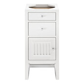  Athens 15'' Cabinet with 2 Drawers and Left Opening Door in Glossy White, Base Cabinet Only (No Top)