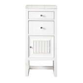  Athens 15'' Cabinet w/ 2 Drawers and Right Opening Door in Glossy White with 3cm (1-3/8'') Thick Eternal Jasmine Pearl Quartz Top