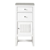  Athens 15'' Cabinet with 2 Drawers and Right Opening Door in Glossy White with 3cm (1-3/8'') Thick Eternal Serena Top