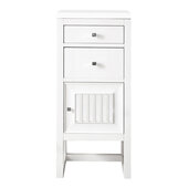 Athens 15'' Cabinet w/ Drawers-Door, Right, Glossy White w/ 3cm (1-3/8'') Thick White Zeus Quartz Top, 15'' W x 15'' D x 33-5/16'' H