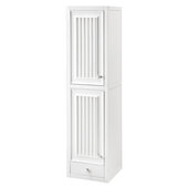  Athens 15'' W Tower Hutch with Left Face Opening in Glossy White, 14-7/8'' W x 14-7/8'' D x 57-3/4'' H