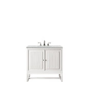  Athens 30'' W Single Vanity Cabinet, Glossy White, w/ 3cm (1-3/8'') Thick Eternal Jasmine Pearl Quartz Top