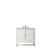  Athens 36'' W Single Vanity Cabinet, Glossy White, w/ 3cm (1-3/8'') Thick Eternal Jasmine Pearl Quartz Top