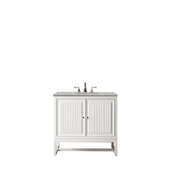  Athens 36'' W Single Vanity Cabinet, Glossy White, w/ 3cm (1-3/8'') Thick Eternal Serena Top