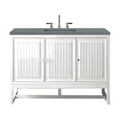  Athens 48'' Single Vanity Cabinet in Glossy White with 3cm (1-3/8'') Thick Cala Blue Top and Rectangle Undermount Sink