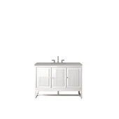  Athens 48'' W Single Vanity Cabinet, Glossy White, w/ 3cm (1-3/8'') Thick Eternal Serena Top
