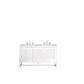  Athens 60'' W Double Vanity Cabinet, Glossy White, w/ 3cm (1-1/5'') Thick Eternal Serena Top