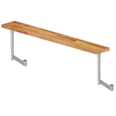  L-Maple Steam Table Boards with Adjustable Stainless Steel Support Arms, Penetrating Oil, 84'' W x 10'' D x 1-1/4'' Thick
