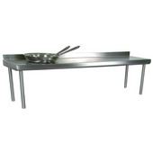  Economy 16-Gauge Stainless Steel Overshelf Welded - For Stainless Steel Top Tables, Single Overshelf, Rear Mount, 120'' W x 18'' D